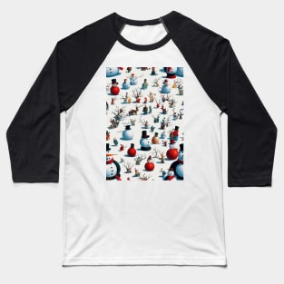 Christmas Seamless Pattern - Snowman #3 Baseball T-Shirt